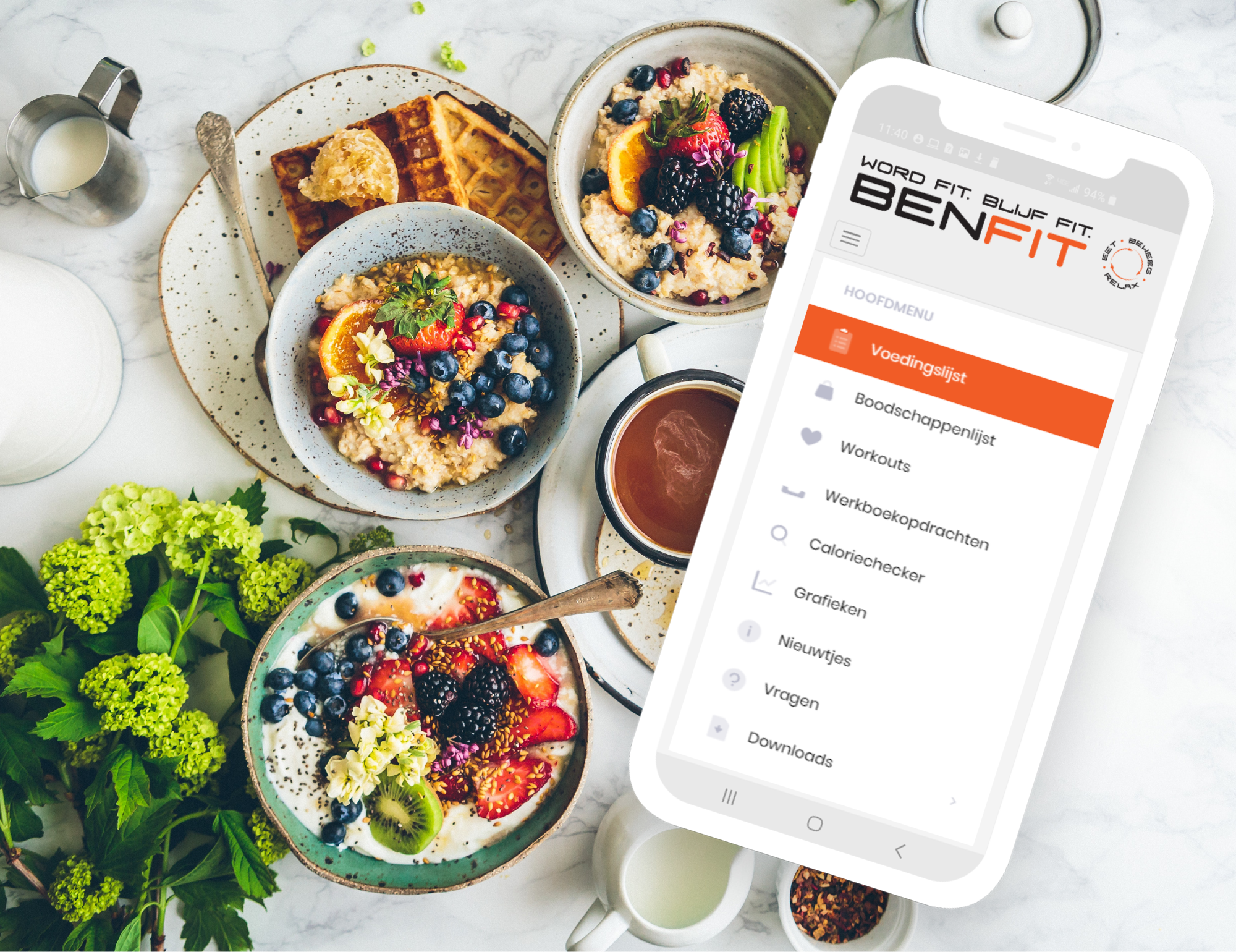 Maaltijden en BenFit app